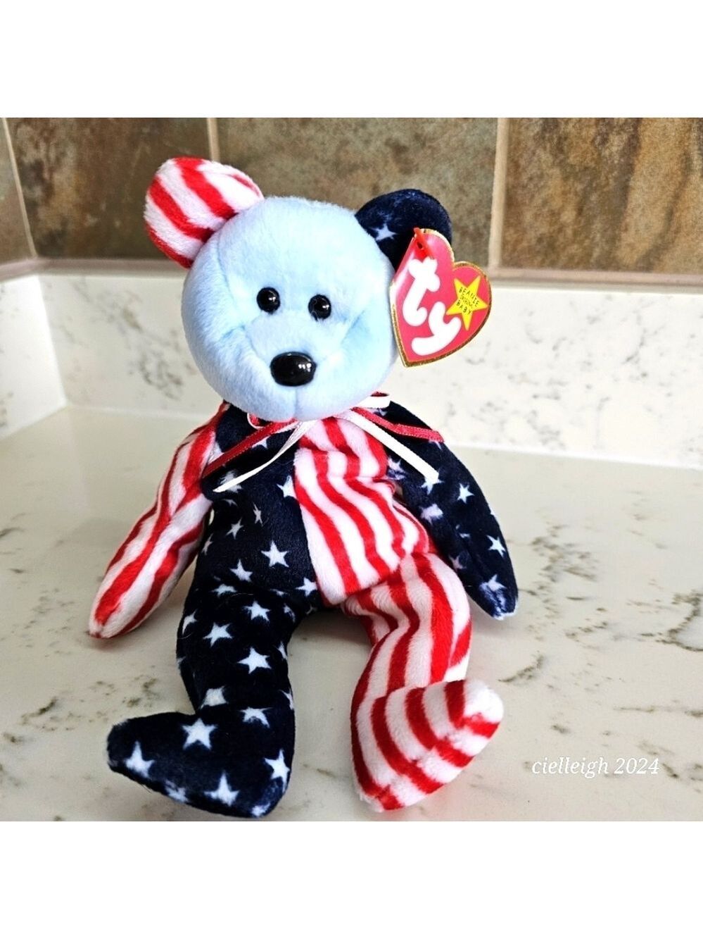 Spangle (blue face) The Bear TY Beanie Baby Vintage